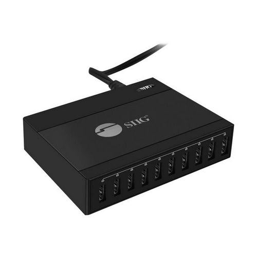 SIIG AC AC-PW1G11-S1 60W 10-Port USB Charger Brown Box SIIG