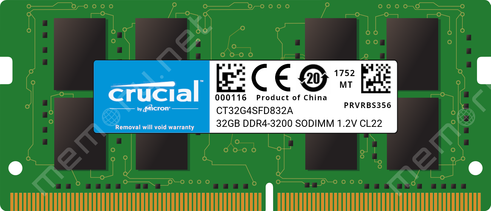 Crucial Ct32g4sfd832a 32g Ddr4 3200mt S Cl19 Dr X8 Unbuffered Sodimm Retail Crucial