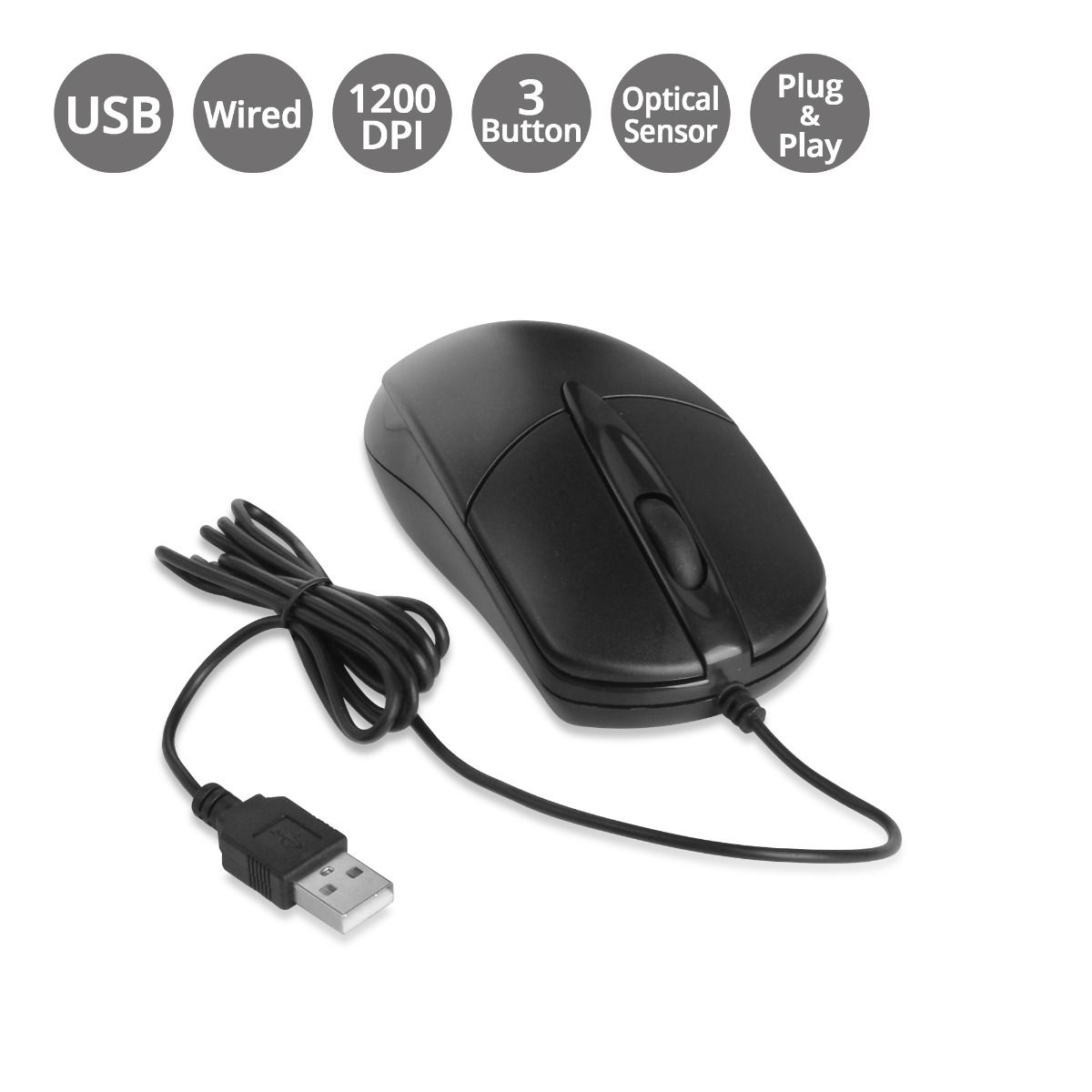 SIIG Mouse JK-US0T11-S1 USB Optical Mouse Bulk Pack SIIG