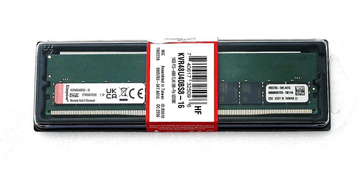 Kingston ME KVR48U40BS8-16 16GB 4800MHz DDR5 Non-ECC CL40 DIMM 1Rx8 Retail