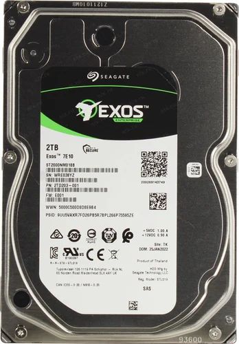 Seagate HD ST2000NM018B 2TB 3.5 SAS 12Gb s 7.2K RPM 256M 512E 4KN Bare Seagate Technology