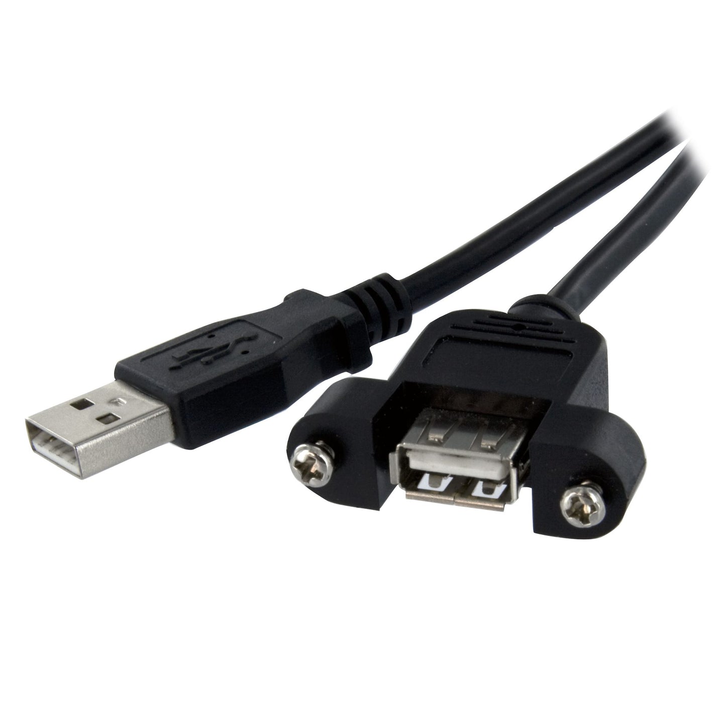 Startech USBPNLAFAM3 3ft Panel Mount USB Cable A to A Black Retail StarTech.com